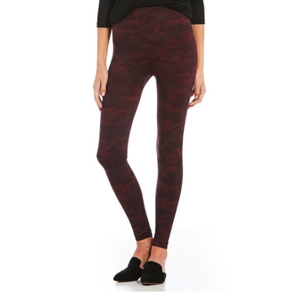 Spanx Seamless Camo Leggings In Color Wine - Picture 2 of 5